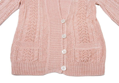 yoshie inaba Linen Silk Cable Knit Cardigan Pink Size 9