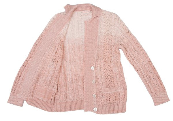 yoshie inaba Linen Silk Cable Knit Cardigan Pink Size 9