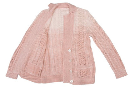 yoshie inaba Linen Silk Cable Knit Cardigan Pink Size 9