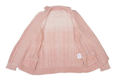 yoshie inaba Linen Silk Cable Knit Cardigan Pink Size 9
