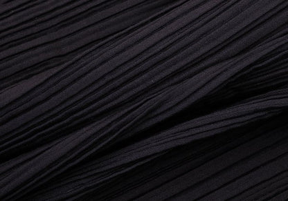 ISSEY MIYAKE Cutwork Mesh Pleated Black Polyester Skirt Size L
