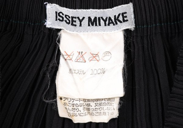 ISSEY MIYAKE Cutwork Mesh Pleated Black Polyester Skirt Size L