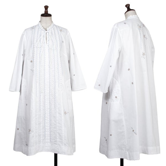 ISSEY MIYAKE HaaT Zigzag Embroidered Dress White Size 2