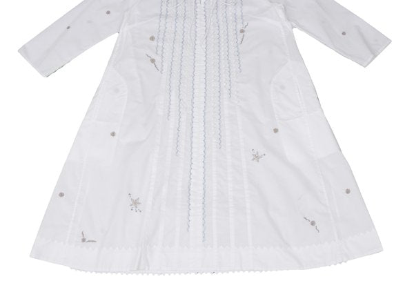 ISSEY MIYAKE HaaT Zigzag Embroidered Dress White Size 2