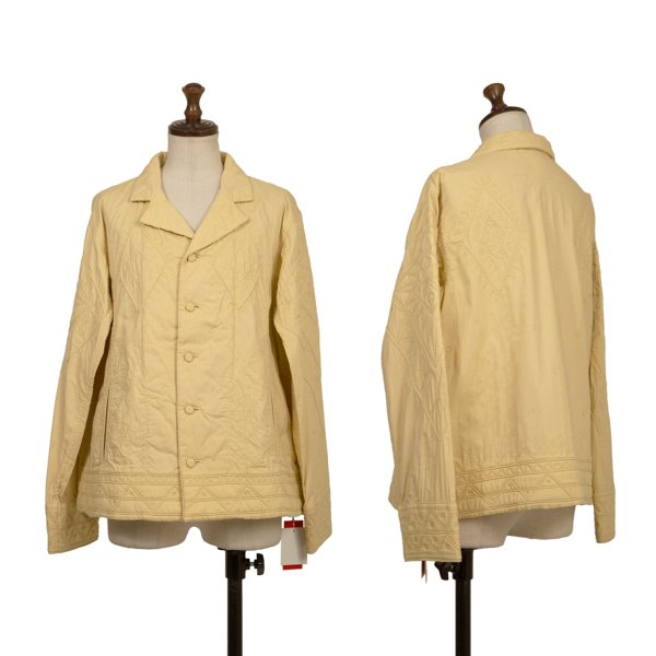 ISSEY MIYAKE HaaT Graphic Embroidered Jacket Mustard Size 2