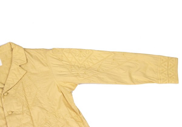 ISSEY MIYAKE HaaT Graphic Embroidered Jacket Mustard Size 2