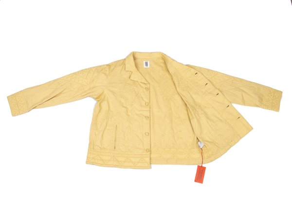 ISSEY MIYAKE HaaT Graphic Embroidered Jacket Mustard Size 2