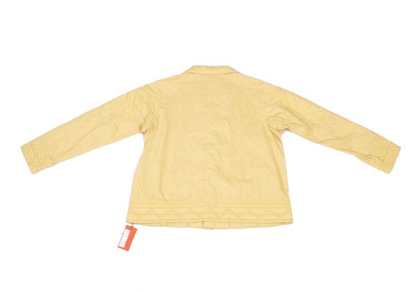 ISSEY MIYAKE HaaT Graphic Embroidered Jacket Mustard Size 2