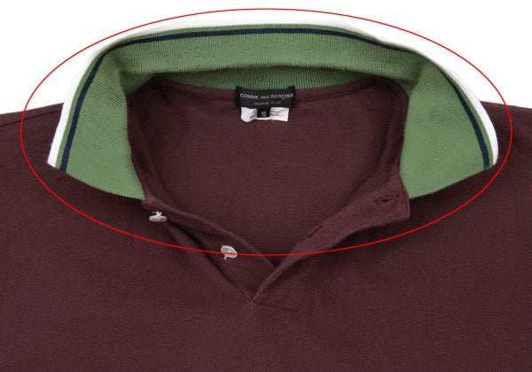 COMME des GARCONS HOMME PLUS Cotton Polo Burgundy Size M
