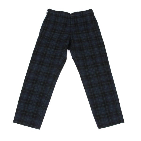 COMME des GARCONS HOMME PLUS Wool Check Navy Green Pants Size M
