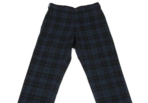 COMME des GARCONS HOMME PLUS Wool Check Navy Green Pants Size M