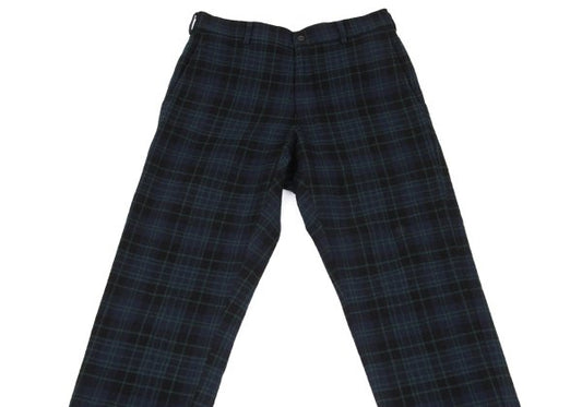 COMME des GARCONS HOMME PLUS Wool Check Navy Green Pants Size M