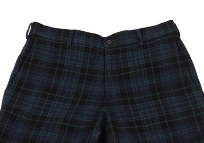COMME des GARCONS HOMME PLUS Wool Check Navy Green Pants Size M