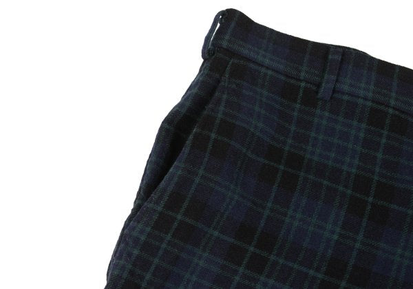 COMME des GARCONS HOMME PLUS Wool Check Navy Green Pants Size M