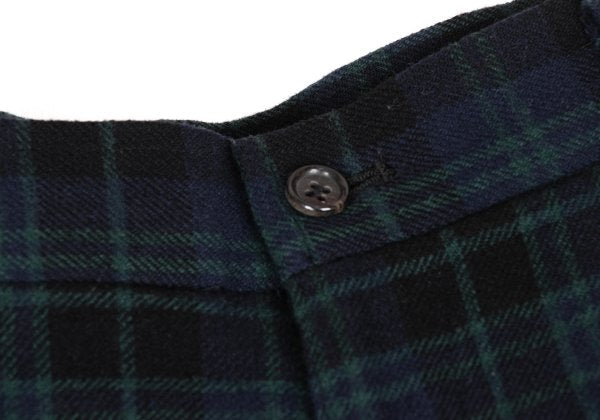 COMME des GARCONS HOMME PLUS Wool Check Navy Green Pants Size M
