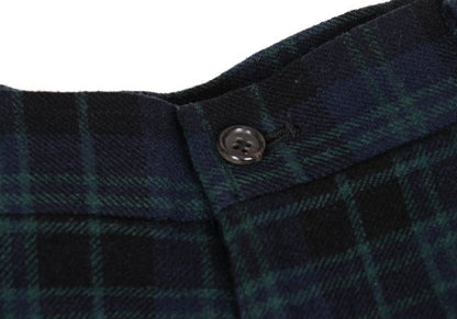 COMME des GARCONS HOMME PLUS Wool Check Navy Green Pants Size M