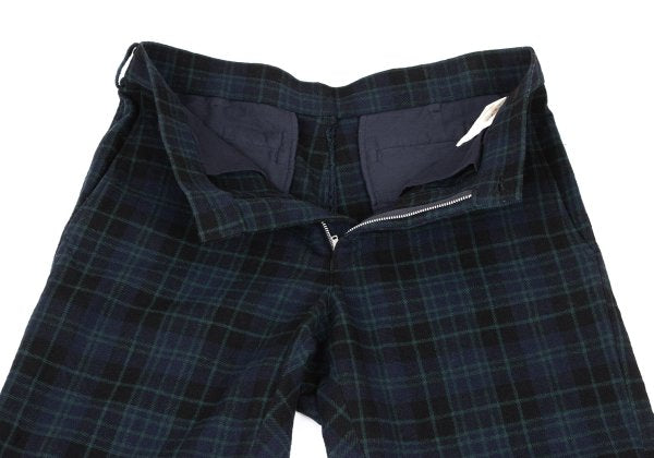 COMME des GARCONS HOMME PLUS Wool Check Navy Green Pants Size M