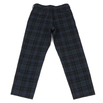 COMME des GARCONS HOMME PLUS Wool Check Navy Green Pants Size M