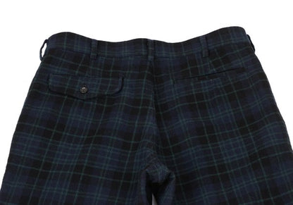 COMME des GARCONS HOMME PLUS Wool Check Navy Green Pants Size M