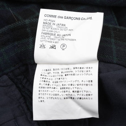 COMME des GARCONS HOMME PLUS Wool Check Navy Green Pants Size M
