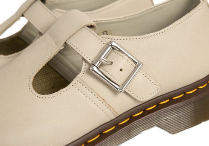 Dr.Martens POLLEY T-Bar Leather Shoes Greige Sneakers Size UK7 (26cm)