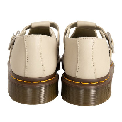 Dr.Martens POLLEY T-Bar Leather Shoes Greige Sneakers Size UK7 (26cm)