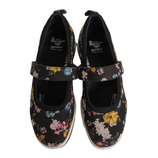 Dr.Martens ASKINS DF Floral Shoes Black Sneakers Size UK7 (26cm)