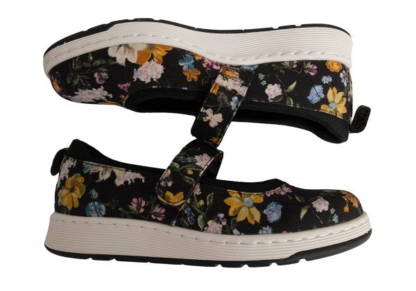 Dr.Martens ASKINS DF Floral Shoes Black Sneakers Size UK7 (26cm)