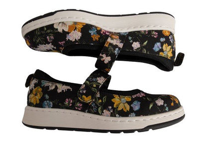 Dr.Martens ASKINS DF Floral Shoes Black Sneakers Size UK7 (26cm)