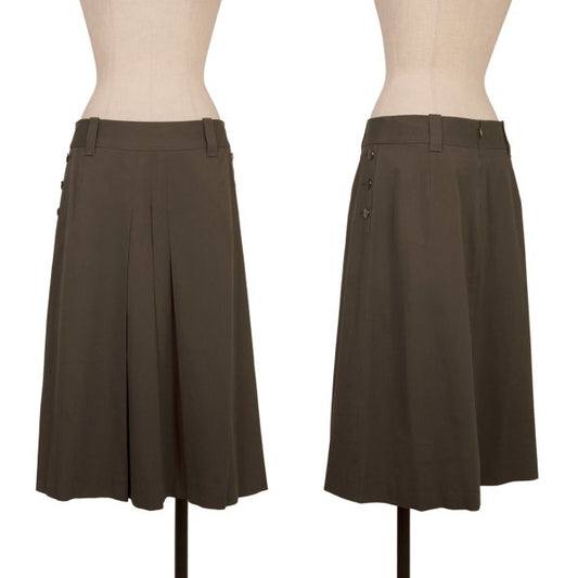 yoshie inaba Cotton Rayon Box Pleat Midi Skirt Size 11