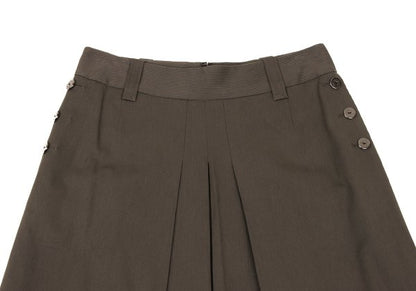 yoshie inaba Cotton Rayon Box Pleat Midi Skirt Size 11