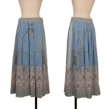 yoshie inaba Silk Paisley Print Midi Skirt Blue Size 9