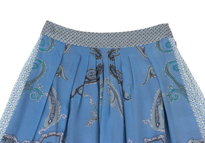 yoshie inaba Silk Paisley Print Midi Skirt Blue Size 9