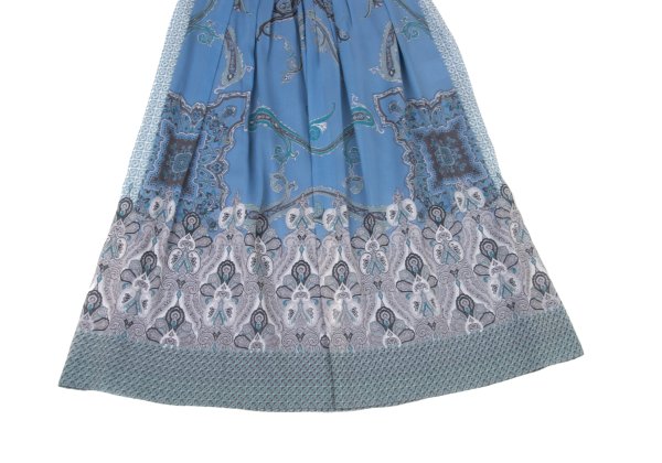 yoshie inaba Silk Paisley Print Midi Skirt Blue Size 9