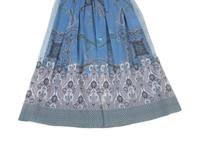 yoshie inaba Silk Paisley Print Midi Skirt Blue Size 9