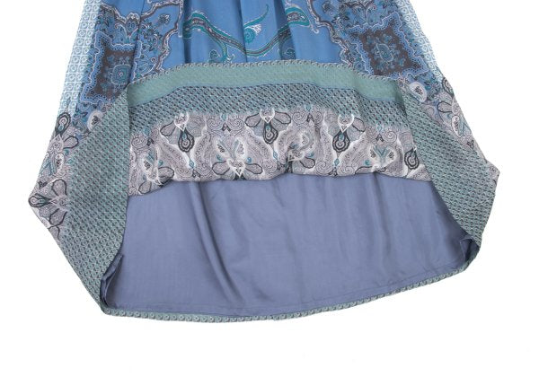 yoshie inaba Silk Paisley Print Midi Skirt Blue Size 9