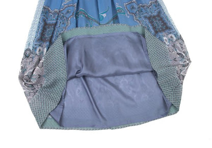 yoshie inaba Silk Paisley Print Midi Skirt Blue Size 9