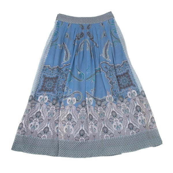 yoshie inaba Silk Paisley Print Midi Skirt Blue Size 9