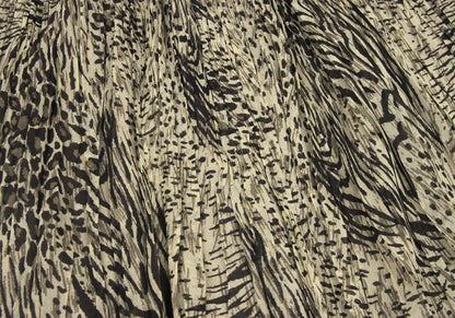 K OF KRIZIA Animal Print Pleated Skirt Beige Size 40