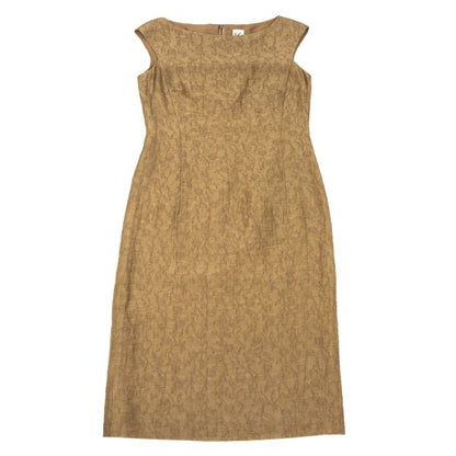 K OF KRIZIA Arabesque Jacquard Dress Camel Size 40