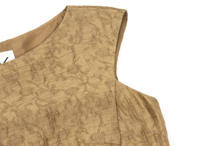 K OF KRIZIA Arabesque Jacquard Dress Camel Size 40