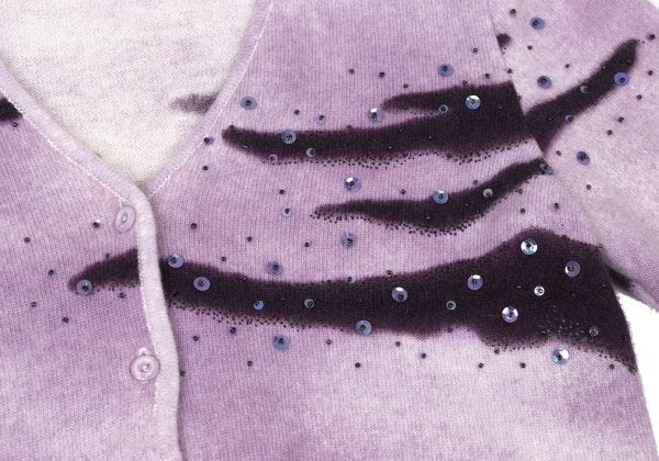 K OF KRIZIA Angora Wool Sequin Knit Cardigan Purple Size 40