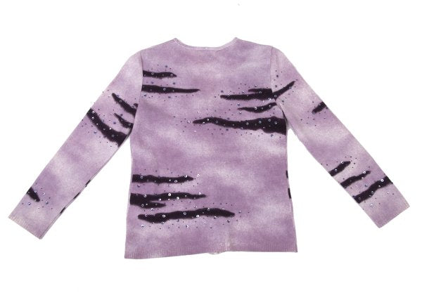 K OF KRIZIA Angora Wool Sequin Knit Cardigan Purple Size 40