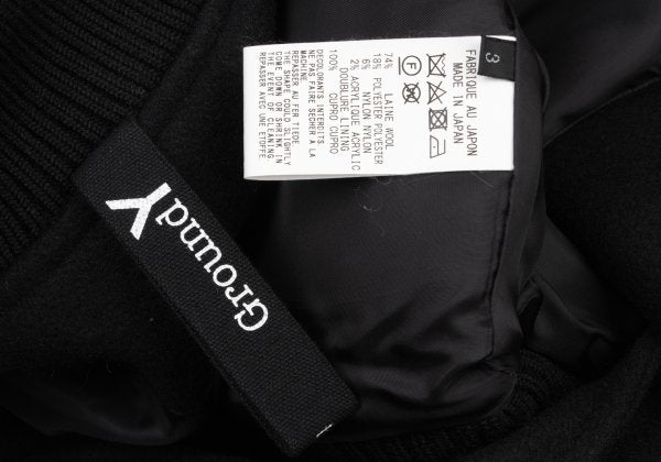 Ground Y Melton Wool Inside-Out Zip Jacket Black Size 3