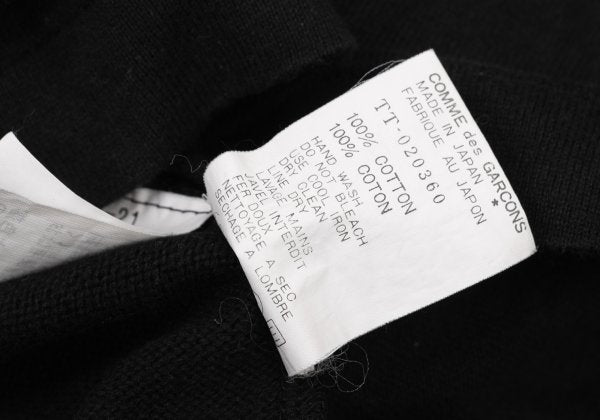 COMME des GARCONS Cotton Y-Sleeve T-Shirt Black Size S