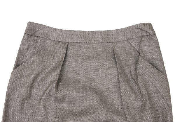 yoshie inaba Linen Blend Fringe Taping Skirt Brown Size 9
