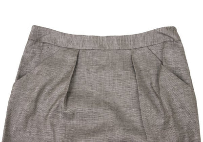 yoshie inaba Linen Blend Fringe Taping Skirt Brown Size 9