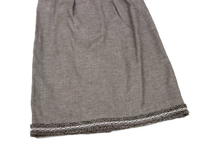 yoshie inaba Linen Blend Fringe Taping Skirt Brown Size 9