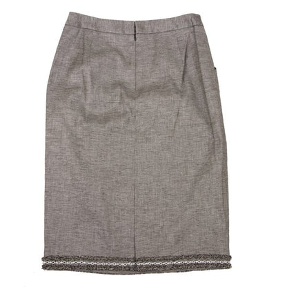 yoshie inaba Linen Blend Fringe Taping Skirt Brown Size 9