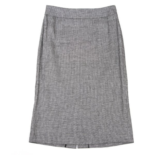 YOSHIE INABA Linen Blend Back Slit Skirt Black Size 9
